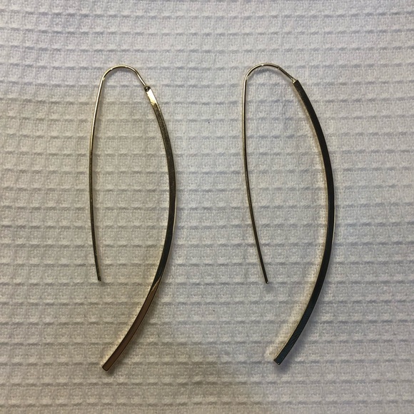 Modern gold earrings - Picture 1 of 1
